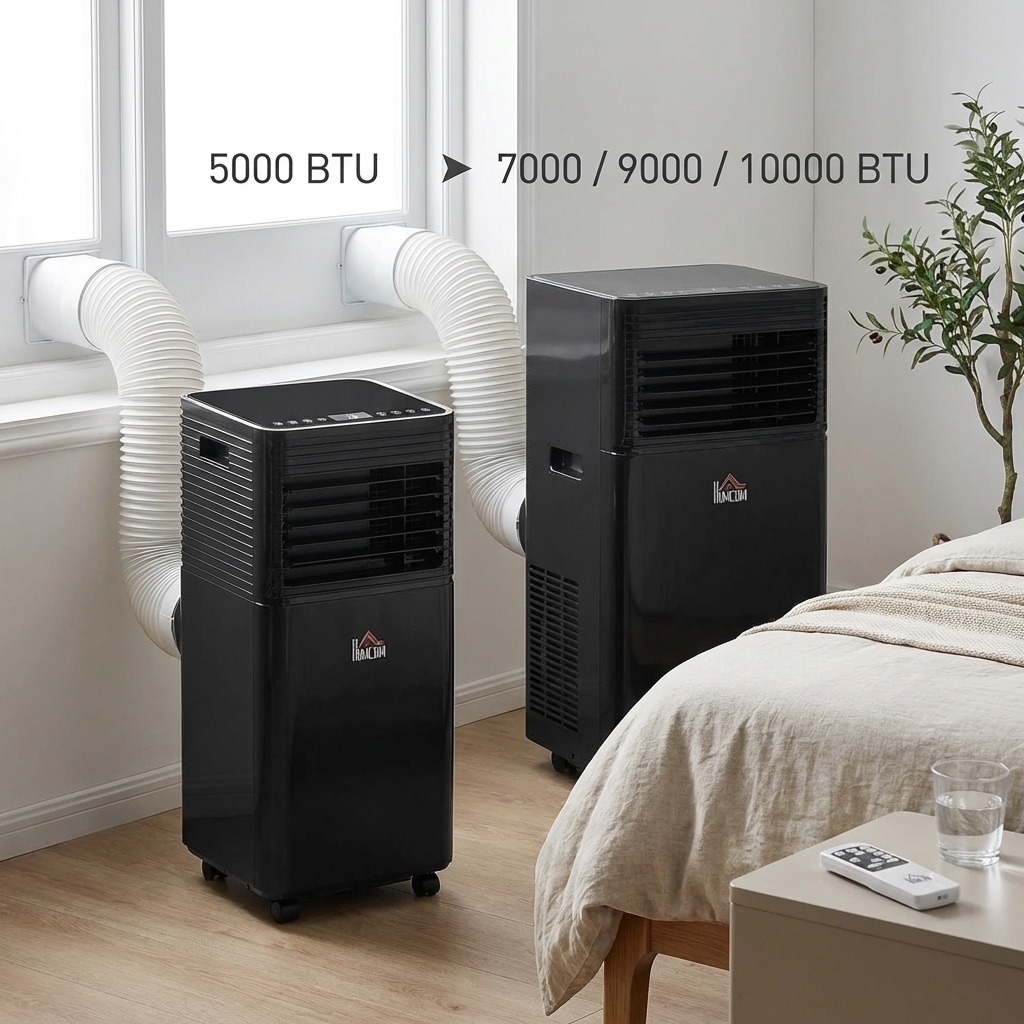 Bereichspositionierung: 5000 BTU vs 7000, 9000 und 10000 BTU