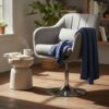 HOMCOM Sessel Wohnzimmer Loungesessel Relaxsessel mit Metallrahmen Lesesessel mit Leinenoptik