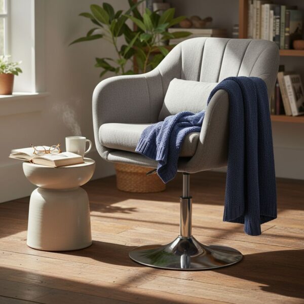 HOMCOM Sessel Wohnzimmer Loungesessel Relaxsessel mit Metallrahmen Lesesessel mit Leinenoptik