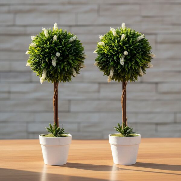 HOMCOM Künstliche Lavendel 2er-Set groß 60 cm Kunstpflanze mit UV Schutz