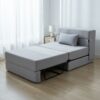 HOMCOM 3 In 1 Schlafsessel Klappbar Schlafsofa Mit Bettfunktion Verstellbarer Rückenlehne Kissen Gästebett In Flanelloptik Klappsessel Für Wohnzimmer Schlafzimmer 80 X 80 X 64 Cm Hellgrau