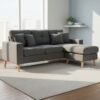 HOMCOM Ecksofa L-Form Sofa mit 3 Kissen