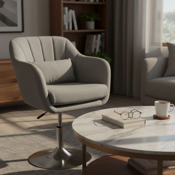 HOMCOM Sessel Wohnzimmer Loungesessel Relaxsessel mit Metallrahmen Lesesessel mit Leinenoptik