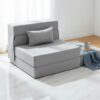 HOMCOM 3 In 1 Schlafsessel Klappbar Schlafsofa Mit Bettfunktion Verstellbarer Rückenlehne Kissen Gästebett In Flanelloptik Klappsessel Für Wohnzimmer Schlafzimmer 80 X 80 X 64 Cm Hellgrau