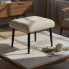 HOMCOM Sitzhocker Hocker mit weichem Sitzkissen Stahlbeinen Fußhocker mit Chenille-Stoff Polsterhocker Ottoman