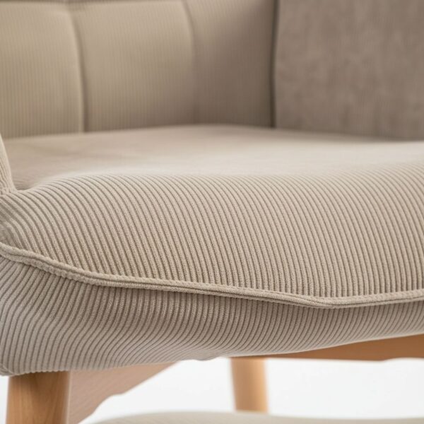 HOMCOM Ohrensessel Mit Hocker Sessel Loungesessel Mit Cord-Optik