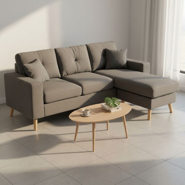 HOMCOM Ecksofa L-Form Sofa mit 3 Kissen