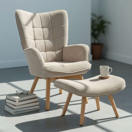 Überblick zum HOMCOM Ohrensessel mit Hocker Sessel Loungesessel mit Cord-Optik HOMCOM Ohrensessel Mit Hocker Sessel Loungesessel Mit Cord-Optik