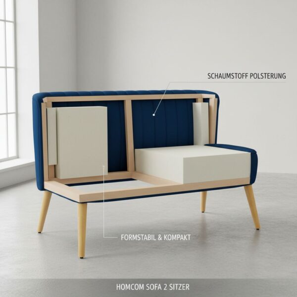 HOMCOM Sofa 2 Sitzer Couch