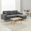 HOMCOM Ecksofa L-Form Sofa mit 3 Kissen