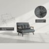 HOMCOM Schlafsofa 4 in 1 2 Sitzer Sofa mit Schlaffunktion