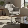 HOMCOM Sessel Wohnzimmer Loungesessel Relaxsessel mit Metallrahmen Lesesessel mit Leinenoptik