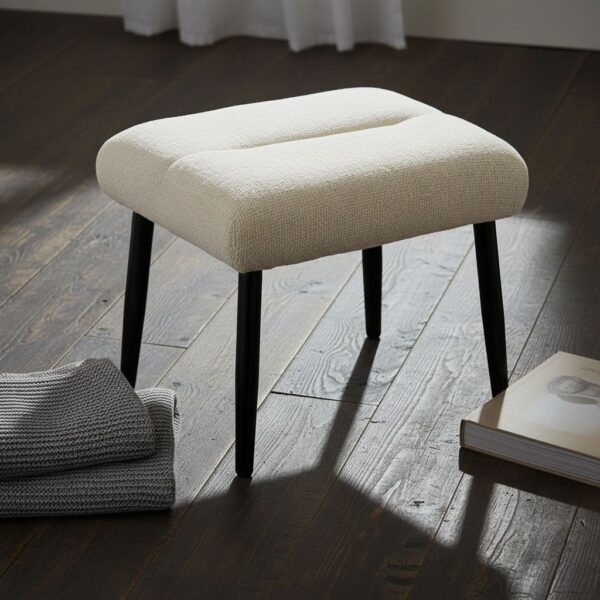 HOMCOM Sitzhocker Hocker mit weichem Sitzkissen Stahlbeinen Fußhocker mit Chenille-Stoff Polsterhocker Ottoman